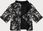 Dwustronna kurtka damska plus size z rękawem 3/4 Minority czarna/kwiaty (M23-7010-1) - zdjęcie 3