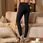 Legginsy Spodnie Damskie Bambusowe leginsy getry Szeroka Guma czarne XL/2XL - zdjęcie 2