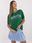 Zielony t-shirt oversize z napisem Manhattan - zdjęcie 4