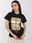 Czarny damski t-shirt z nadrukiem - zdjęcie 2