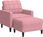 Dkd Home Decor Fotel Z Taboretem Różowy Aksamit 60Cm (4593278260) - zdjęcie 3