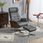 Homcom Relax Fotel Ze Stołkiem Tv Z Funkcją Odchylania Regulowany Zagłówek Obrotowy Do 150Kg Salonu Sypialni Imitacja Skóry , (839550V00Cg) - zdjęcie 2