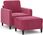 Dkd Home Decor Fotel Z Taboretem Czerwone Wino 60Cm Aksamit (4593201168) - zdjęcie 3