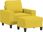 Dkd Home Decor Fotel Z Taboretem Jasnożółty 60Cm Tkanina (4593201148) - zdjęcie 2