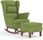 Dkd Home Decor Fotel Bujany I Stołek Z Drewnianymi Nogami Jasnozielony Aksamit (4593121233) - zdjęcie 2
