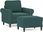 Dkd Home Decor Fotel Z Taboretem Ciemnozielony Aksamit 60Cm (4593201207) - zdjęcie 3
