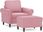 Dkd Home Decor Fotel Z Taboretem Różowy Aksamit 60Cm (4593201208) - zdjęcie 3