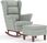 Dkd Home Decor Fotel Bujany I Taboret Z Drewnianymi Nogami Jasnoszary Aksamit (4593121230) - zdjęcie 2