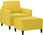 Dkd Home Decor Fotel Z Taboretem Żółty 60Cm Aksamitny (4593201170) - zdjęcie 2