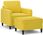 Dkd Home Decor Fotel Z Taboretem Żółty 60Cm Aksamitny (4593201170) - zdjęcie 3