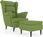 Dkd Home Decor Krzesło Skrzydłowe Z Taboretem Jasnozielony Aksamit (4593115934) - zdjęcie 3