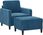 Dkd Home Decor Fotel Z Taboretem Niebieski Aksamit 60Cm (4593201173) - zdjęcie 3