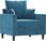 Dkd Home Decor Fotel Z Taboretem Niebieski Aksamit 60Cm (4593201106) - zdjęcie 3
