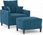 Dkd Home Decor Fotel Z Taboretem Niebieski Aksamit 60Cm (4593201106) - zdjęcie 2