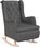 Dkd Home Decor Fotel Bujany Z Nogami Drewna Kauczukowego Ciemnoszara Tkanina (459329406) - zdjęcie 3