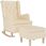 Dkd Home Decor Fotel Bujany Z Taboretem W Kolorze Kremowym (4593121281) - zdjęcie 2