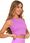 TOP DAMSKI SPORTOWY CROP TOP PRĄŻKOWANY ELASTYCZNY KRÓTKA KOSZULKA MORAJ L - zdjęcie 5