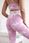 Komplet fitness top + legginsy push up jasny różowy + ecru S/M - zdjęcie 5