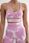 Komplet fitness top + legginsy push up jasny różowy + ecru S/M - zdjęcie 2