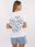 Biało-niebieski t-shirt z bawełny FRESH MADE - zdjęcie 3