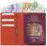 Portfel podróżny na karty zbliżeniowe oraz paszport biometryczny - Czerwony - zdjęcie 1