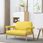 Vidaxl Sofa 2-Osobowa Tapicerowana Tkaniną Żółta - zdjęcie 7