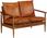 Vidaxl 2-Osobowa Sofa Z Prawdziwej Skóry I Drewna Akacjowego Brązowa - zdjęcie 11