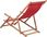 vidaXL Składany Leżak Plażowy Tkanina I Drewniana Rama Czerwony - zdjęcie 4