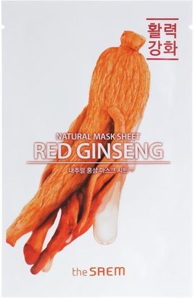 The Saem Maseczka W Płachcie Do Twarzy Z Ekstraktem Z Czerwonego Żeń-Szenia Natural Red Ginseng Mask Sheet 21ml