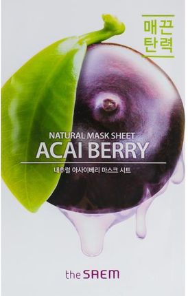 The Saem Maska W Płachcie Do Twarzy Jagody Acai Natural Acai Berry Mask Sheet 21ml