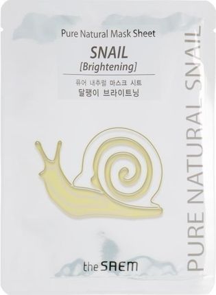 The Saem Maska W Płachcie Ze Śluzem Ślimaka Pure Natural Mask Sheet Snail Brightening 20ml