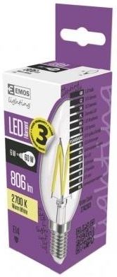 Emos Led Filament Candle 6W E14 Ciepła Biel (Z74203)