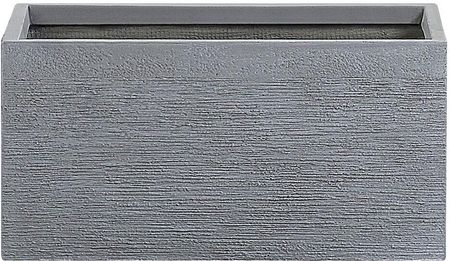 Beliani Doniczka ogrodowa gliniana prostokątna 50 x 24 cm szara Myra