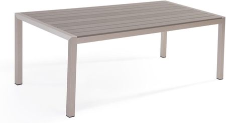 Beliani Stół ogrodowy 180 x 90 cm dla 6 osób aluminium sztuczne drewno szary Vernio