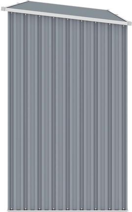 Vidaxl Szopa z wiatą na drewno, szara, 245x98x159 cm, stal 46294 - zdjęcie 3