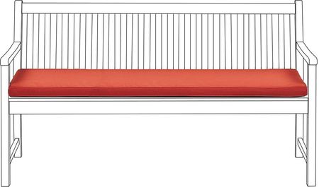 Beliani Poduszka siedziskowa na ławkę ogrodową 152 x 54 cm czerwona Vivara