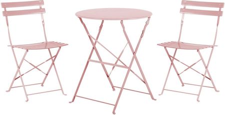 BELIANI Metalowy zestaw mebli balkonowych różowy 2 krzesła stolik ogród taras Fiori