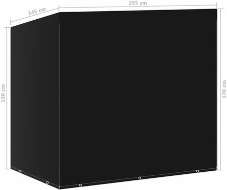 Vidaxl Pokrowiec na huśtawkę ogrodową, 10 oczek 2 zamki, 255x145x170cm 48639 - zdjęcie 3