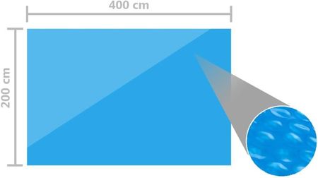 Vidaxl Pokrywa na basen, niebieska, 400 x 200 cm, PE 92148 - zdjęcie 3