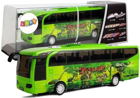 LeanToys Autobus Park Jurajski Dinozaury Zielony z Naciągiem Dźwięk Światła