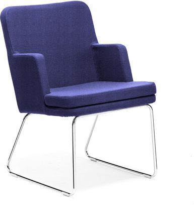 Aj Produkty Fotel Easy Płozy Chrom Tkanina Medley Niebieskofioletowy 3303604
