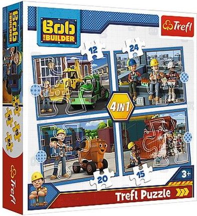 Trefl Puzzle 4W1 Pracowity Dzień Bob Budowniczy 34350