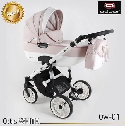 Adbor Ottis White  Ow-01 Głęboko Spacerowy + Fotelik