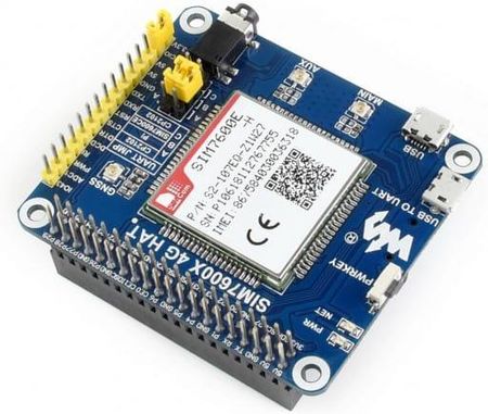 Waveshare HAT dla Raspberry Pi, LTE CAT4 4G / 3G / 2G / GSM / GPRS / GNSS
