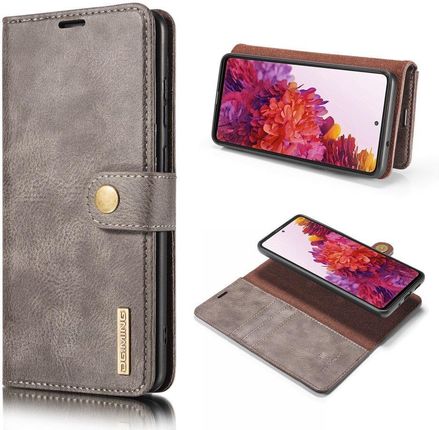 Xgsm DG.MING Skórzane Etui 2in1 Wallet Case do Samsung Galaxy S20 FE Grey Szary