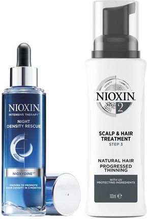 Nioxin Night Density Rescue And Scalp & Hair Treatment 2 Zestaw Kuracja Na Noc Powstrzymująca Wypadanie Włosów 70ml + Kuracja Do Włosów Naturalnych