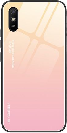 Hurtel Gradient Glass etui nakładka ze szkła hartowanego Xiaomi Redmi 9A różowy