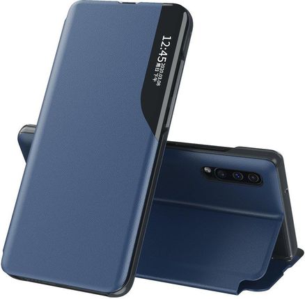 Hurtel Eco Leather View Case etui z klapką i funkcją podstawki Samsung Galaxy A50 niebieski