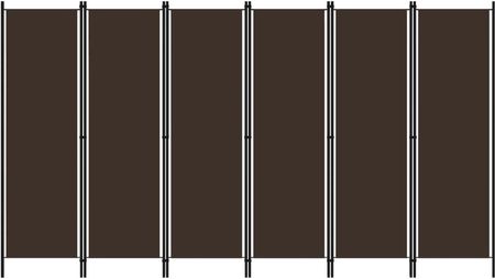 vidaXL Parawan 6 panelowy brązowy 300x180cm (320728)