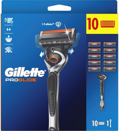 Gillette ProGlide Maszynka + 10 ostrzy wymiennych